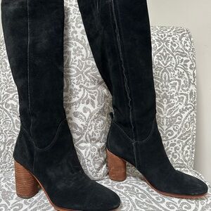 Sam Edelman Black Suede Tall Boots